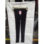 2x Pretty Little Thing Shape Black Colour Ribbed Split Hem Leggings - Size Small, New & Packaged.