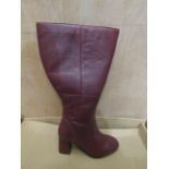 Ladies Knee High Heel Boots, Size Uk 4, Brown, Unworn & Boxed. See Image.