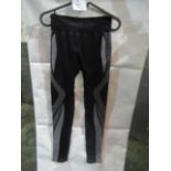PrettyLittleThing Shape Black Active Contrast High Waisted Leggings, Size: S - Good Condition With