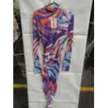 2x Missguided High Neck Cut Out Midaxi Dress Marble Purple - Size 6, New & Packaged.