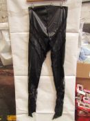 5x Pretty Little Thing Shape Black Faux Leather Lace Insert Leggings, Size 18, New & Packaged.