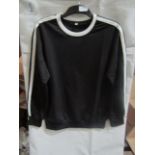 Black Jumper With White Trim, Size: L - Good Condition.