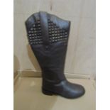 Ladies Knee High Heel Boots, Size Uk 5, Brown, Unworn & Boxed. See Image.