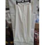 2x PrettyLittleThing White Woven Double Belt Loop Suit Trousers, Size: 12 - New & Packaged.