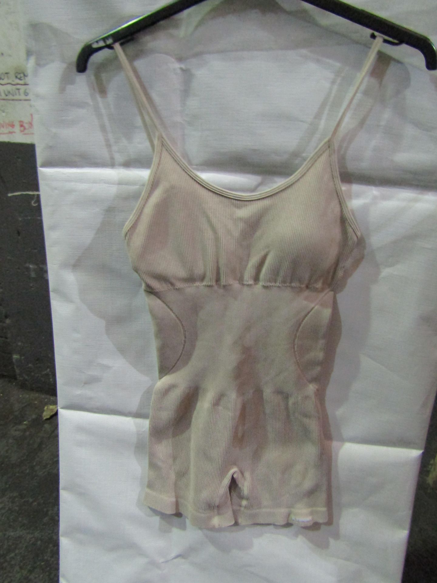 PrettyLittleThing Oatmeal Acid Wash Seamless Mini Gym Unitard, Size: M - Good Condition With Tag.
