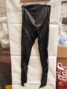 5x Pretty Little Thing Shape Black Faux Leather Lace Insert Leggings, Size 18, New & Packaged.