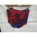 2x Pretty Little Thing Red Abstract Print Chiffon Structured Bandeau Corset - Size 12, New With