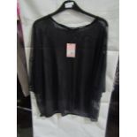 Missguided Plus Mesh Oversized T Shirt Black, Size: 22 - Good Condition.