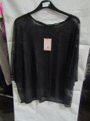Missguided Plus Mesh Oversized T Shirt Black, Size: 22 - Good Condition.