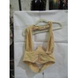 Box Of Approx 100x Pretty Little Thing Oatmeal Linen Look Cross Front Corset- Size 6, New &