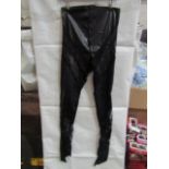 1x Box Containing Approx 28x Pretty Little Thing Shape Black Faux Leather Lace Insert Leggings, Size