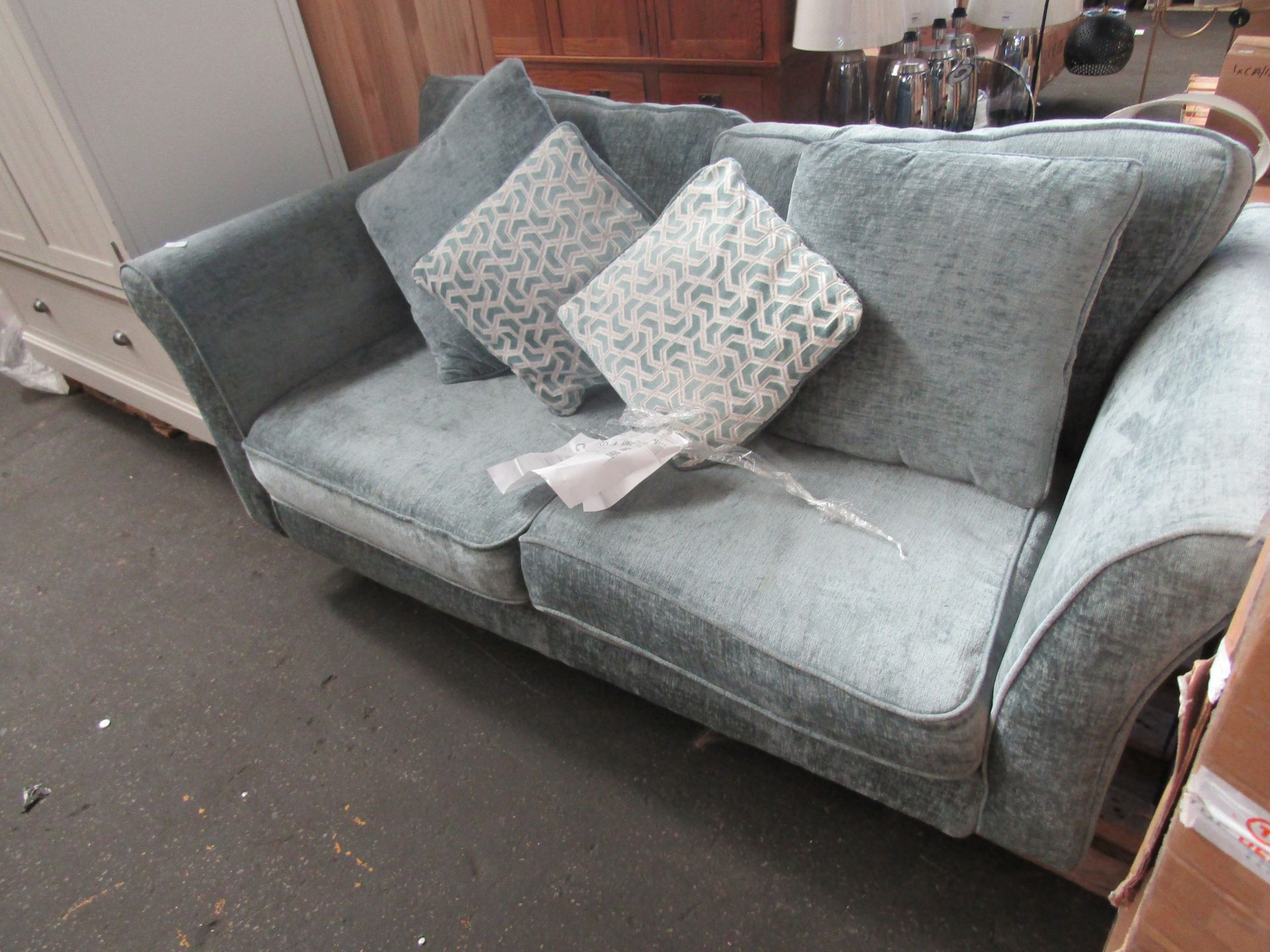 Oak Furnitureland Odette 2 Seater High Back Sofa in Adele Jade Fabric RRP 900Odette 2 Seater High
