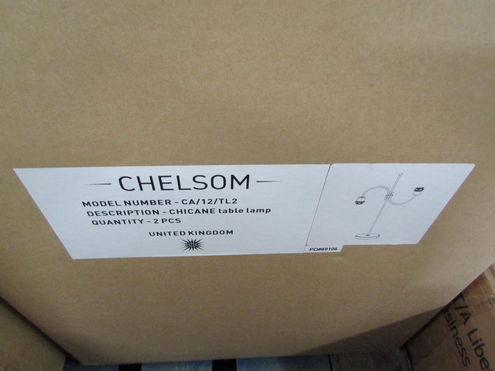 Chelsom Chicane Table Lamp, - CA/12/TL2, Unused & Boxed.
