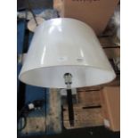 Chelsom - Black Wood Effect & Chrome Wall Light With Oyster 50cm Oval Shade - Good Condition.