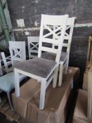 Oak Furnitureland Shay Painted Chair with Plain Charcoal Fabric Seat RRP 340.00About the Product(s)