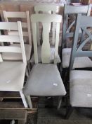 Oak Furnitureland Brindle Painted Chair with Dappled Silver Fabric Seat (Pair) RRP 380About the