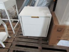 Dusk Gracie 3 Drawer Bedside Table - White/Gold RRP 159About the Product(s)TXBSWG - Gracie 3