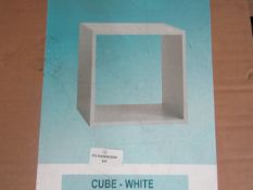 Asab - Wooden White Cube 30x30x30cm - Boxed.