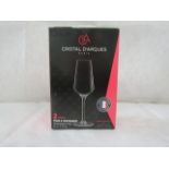 Crystal D'Arques - Set of 2 Champagne Flutes 23cl - Boxed.