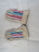 2X Deckchain Stripes - Rainbow Short Gardening Gloves - Size S/M - New & Packaged.