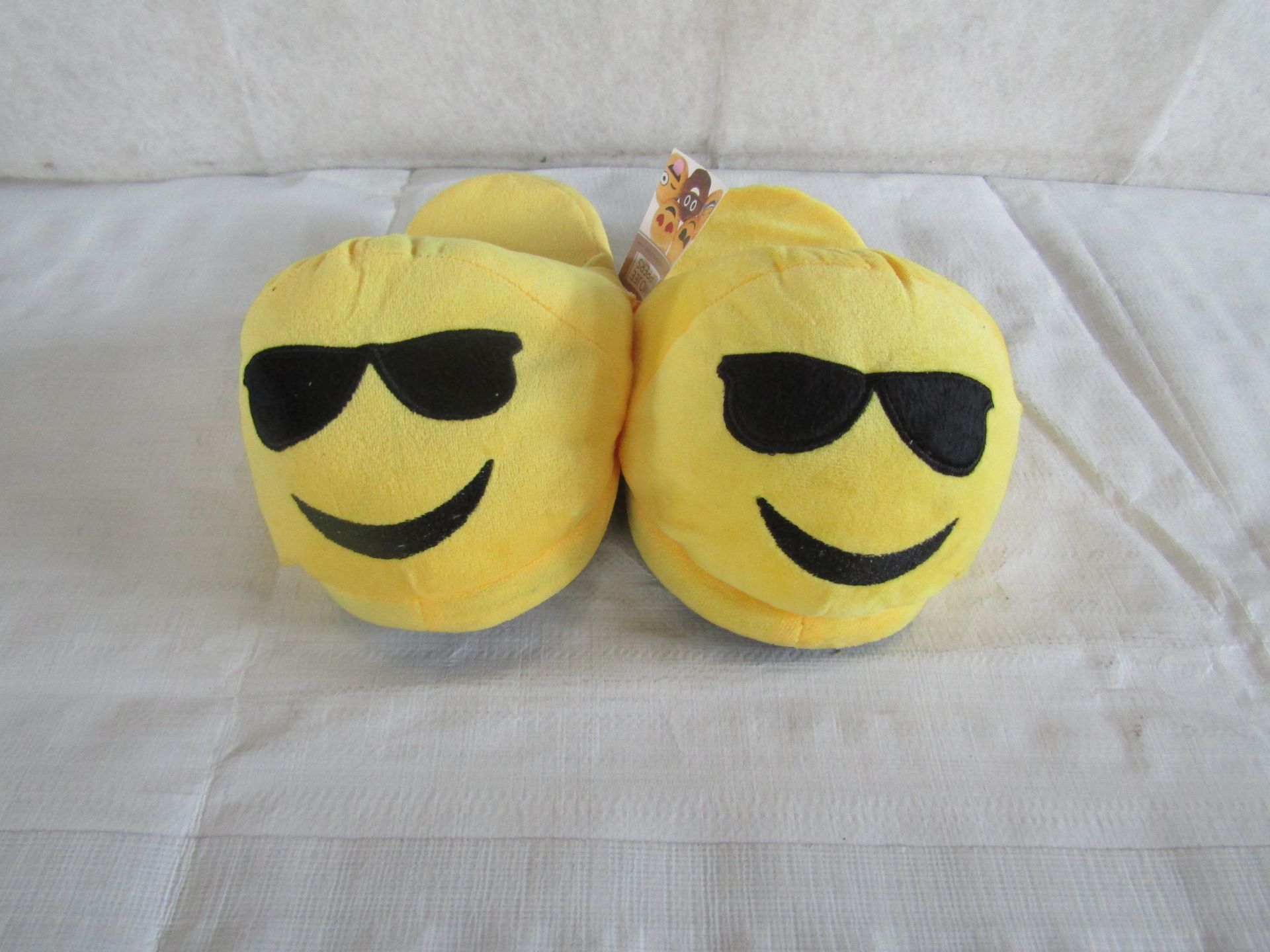 Sunglasses Emoji Slippers ( One Size Fits Most ) - Packaged.
