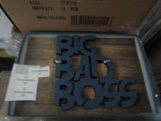 " Big Bad Boss " Wooden Wall Sign - New.