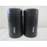 2x D‚cor - Stainless Steel Black Food Flask / 520ml - Good Condition & No Packaging.