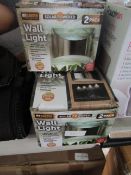 3x MyGarden - Set of 2 Solar Powered Wall Lights - Unchecked & Boxed.
