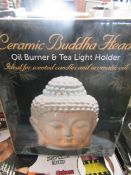 Ceramic Buddha Head Oil Burner / Tealight Holder - Boxed.