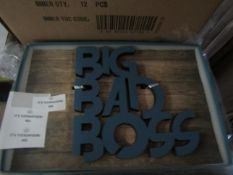 " Big Bad Boss " Wooden Wall Sign - New.