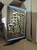 " Change What You Can Accept What You Cant " Wooden Wall Signs - New & Boxed.