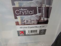 4x Wham - Crystal Box 60L - All Lids Present - Good Condition.