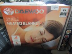 Daewoo - Single Electric Heated Blanket - Untested & Boxed.