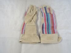 2X Deckchain Stripes - Rainbow Gaunt Gardening Gloves - Size S/M - New & Packaged.