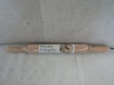 2x Fig&Olive - Wooden Rolling Pin- New & Packaged.