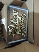 " Change What You Can Accept What You Cant " Wooden Wall Signs - New & Boxed.