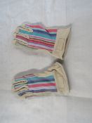 2X Deckchain Stripes - Rainbow Short Gardening Gloves - Size S/M - New & Packaged.