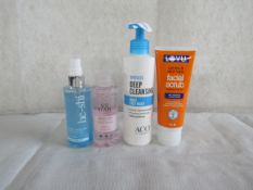 4-Item Mixed Cosmetic Lot Featuring : 1x He-Shi - Hyaluronic Facial Mist Self-Tannign Water 100ml 1x