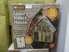 My Garden Luxury Insect House Waterproof Metal Roof Size 29 X 8 X 30 CM Unchecked & Boxed