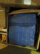 Box Containing 3 X Blue Tarpaulin"s Sizes Unknown May Have Been Used Unchecked