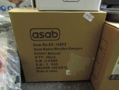 Asab 20pcs Wooden Hangers, Natural - Unchecked & Boxed.
