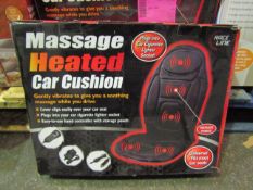 Massage Heated Car Cushion ( Plugs into Car Cigarette Socked )Unchecked & Boxed