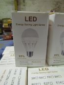 6 X LED Energy Saving Light Bulbs Fat Screw Fitting All Unchecked & Boxed