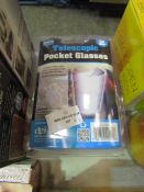 2x Adventure Peaks Pack Of 2 150ml Telescopic Pocket Glasses - Unused & Packaged.