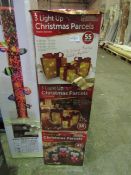 3 X 3 Light- Up Christmas Parcels All Unchecked & Boxed