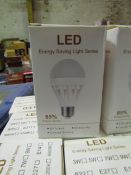 6 X LED Energy Saving Light Bulbs Fat Screw Fitting All Unchecked & Boxed