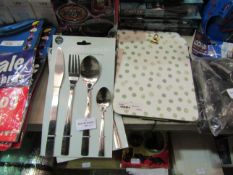 4 X Items Being 2 Wooden Clip Boards & 2 X Sets of Cutlery ( See Image )