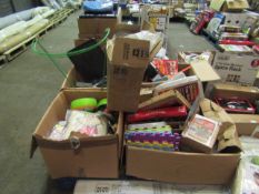 Pallet Of Approx 30+ Various Assorted Items Such As Christmas Deco, Children Arts & Crafts, Toys &