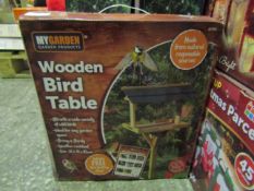 My Garden Wooden Bird Table Size 34 X 34 X 115 CM Unchecked & Boxed