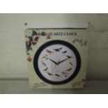 2x Bird Quartz Clocks, Plays A Bird Song Every Hour, Unchecked & Boxed.